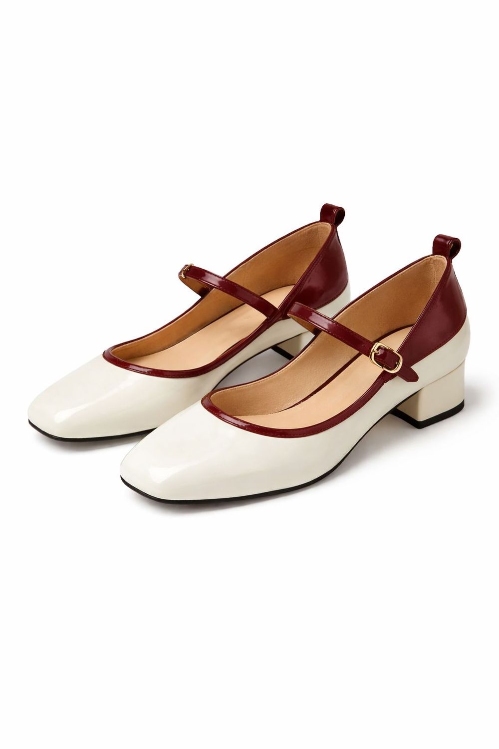 Ladies Mary Jane Heels Burgundy - 88 Pair