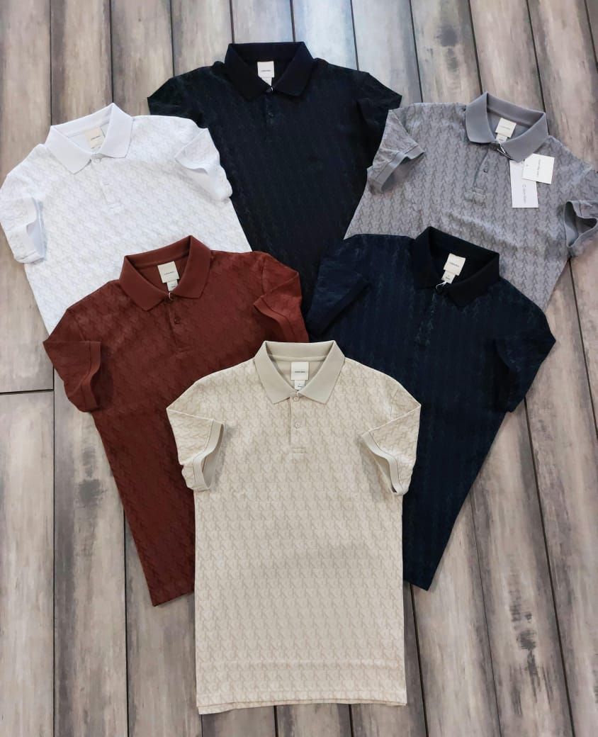 Calvin Klein Premium Quality Collar Neck Half Sleeve Men's T-shirt - 52 Pc