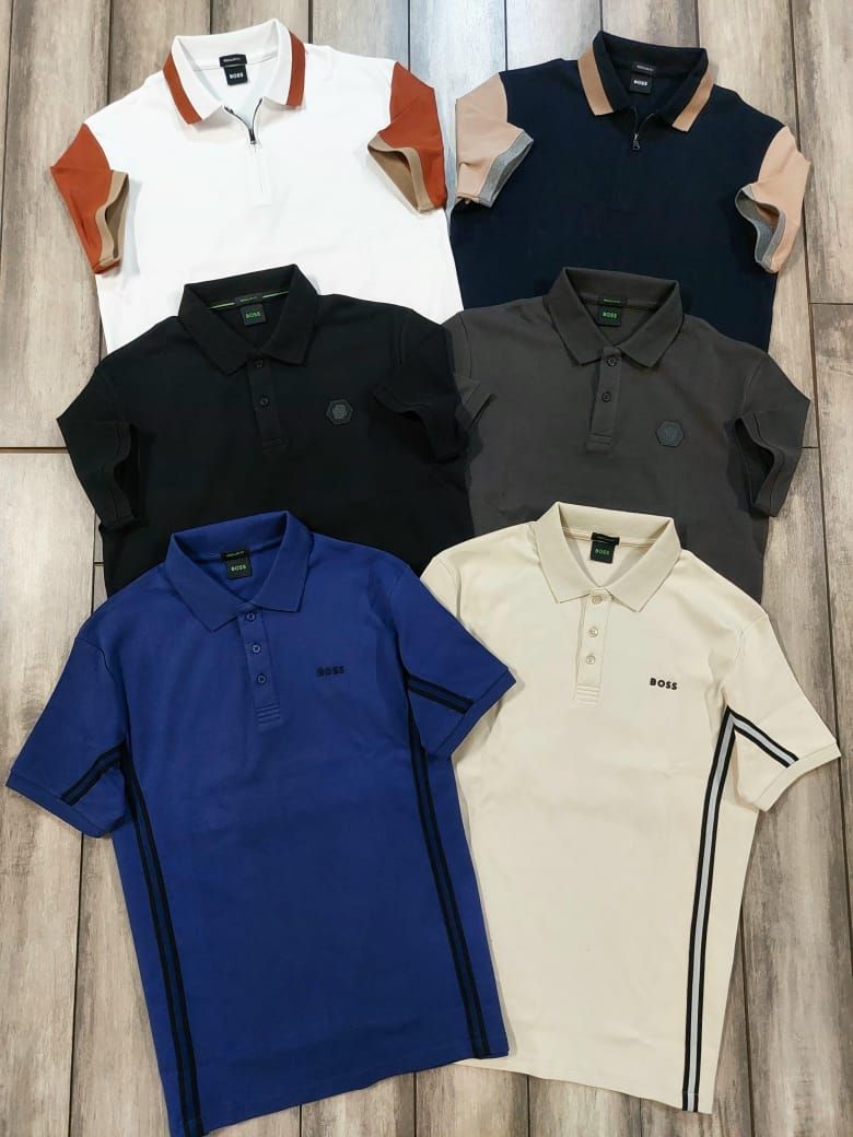 Boss Premium Quality Collar Neck Half Sleeve Men's T-Shirt - 52 Pc