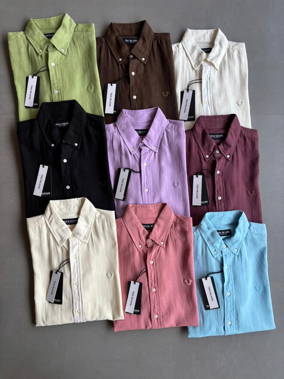 True Religion Premium Quality Linen Lyocell Cotton Collar Neck Full Sleeve Men's Shirt -  62 Pc