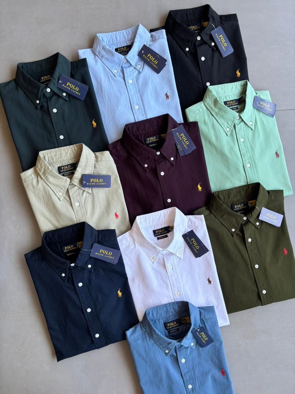 Ralph Lauren Premium Quality Oxford Collar Neck Full Sleeve Men's Shirt - 77 Pc