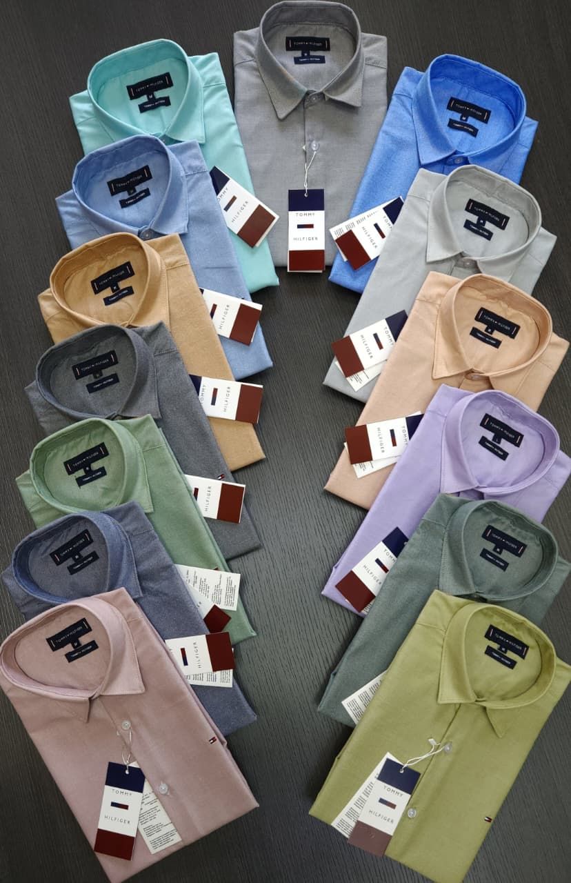 Tommy Premium Quality Oxford Cotton Collar Neck Full Sleeve Men's Shirt - 60 Pc