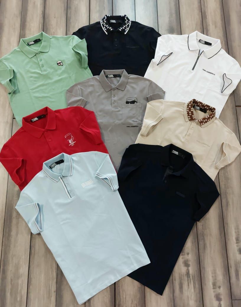 Karl Lagerfeld Premium Quality Collar Neck Half Sleeve Men’s Polo T-Shirts - 60 Pc