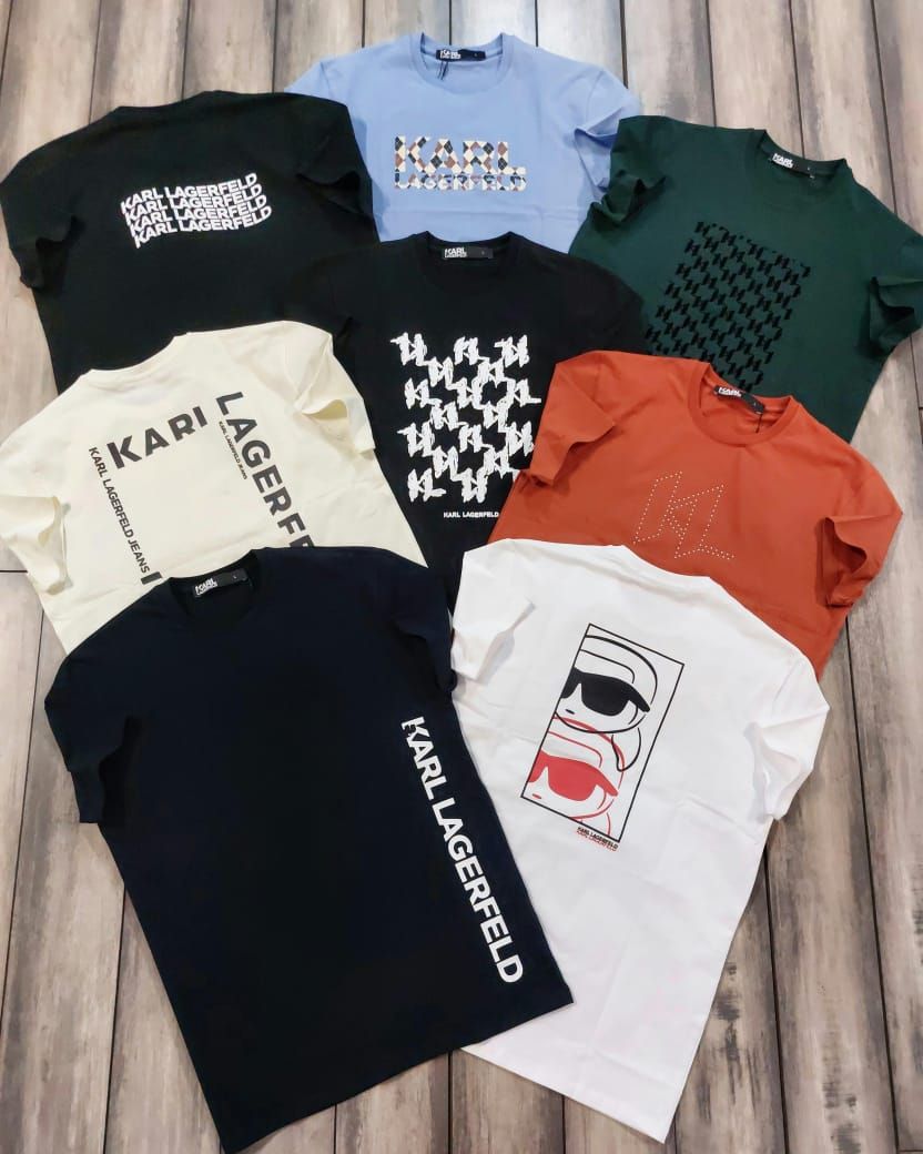 ​Karl Lagerfeld Premium Quality Cotton Round Neck Half Sleeve Men's T-shirt - 68 Pc
