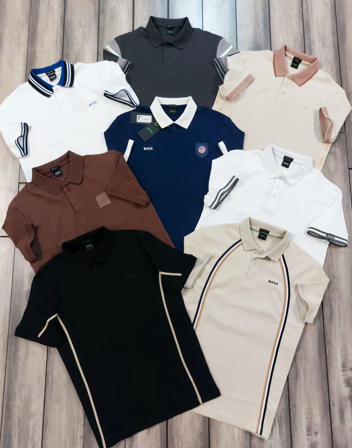 Boss Premium Quality Collar Neck Half Sleeve Men's T-shirt - 68 Pc