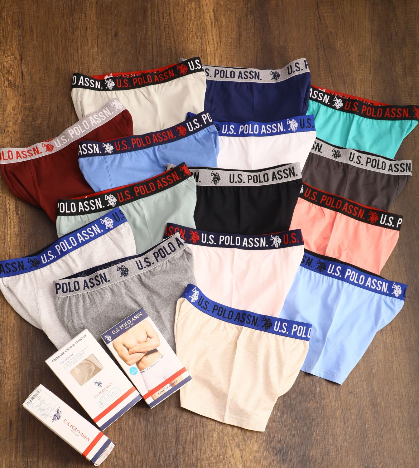 Us Polo Assn. Premium Quality Pure Cotton Lycra Men's Trunks - 72 Pc
