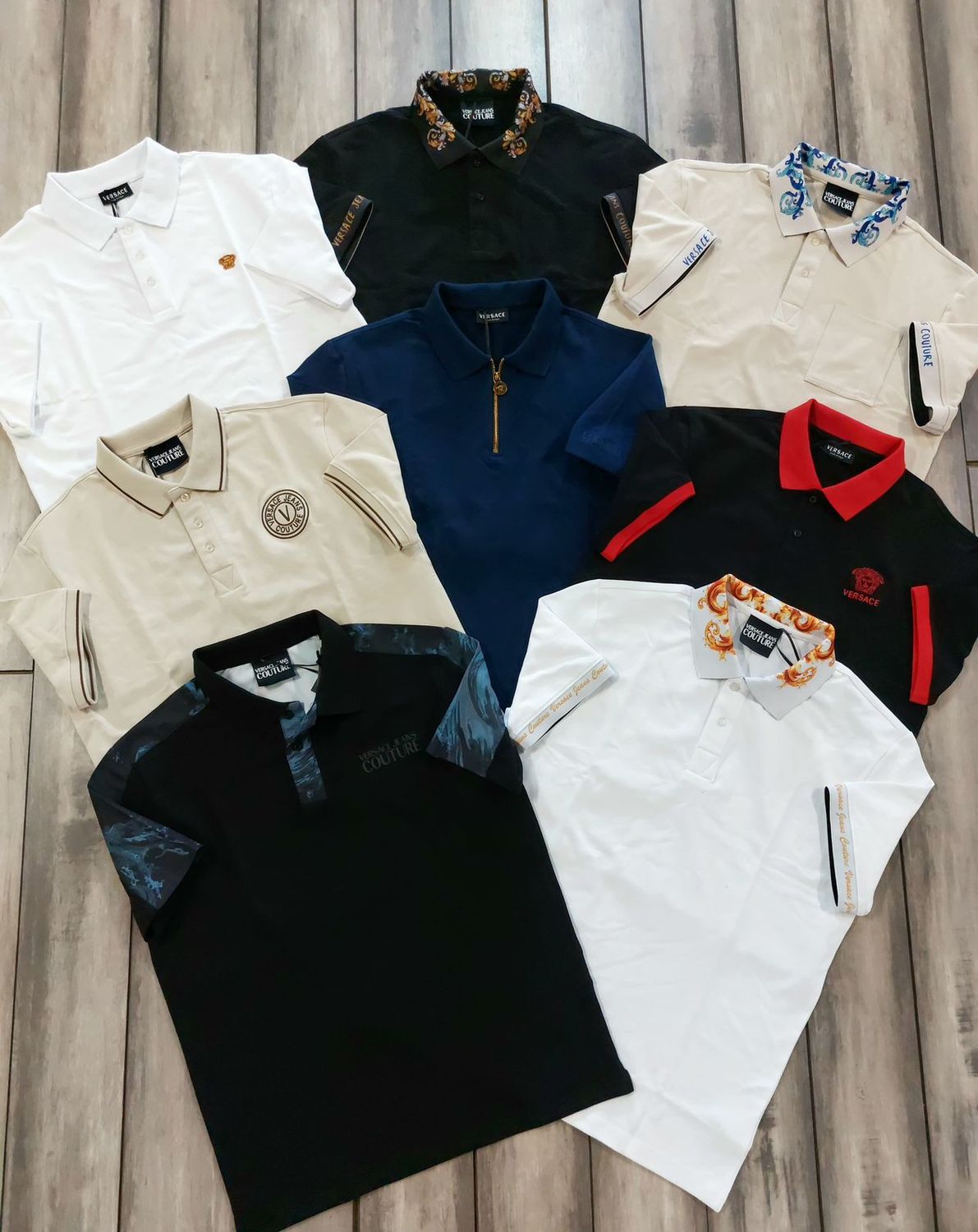 Versace Premium Quality Collar Neck Half Sleeve Men’s Polo T-Shirts - 60 Pc