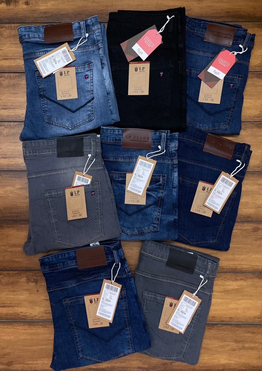 LP Premium Quality Cotton Lycra Slim Fit Men's Jeans - 60 Pc