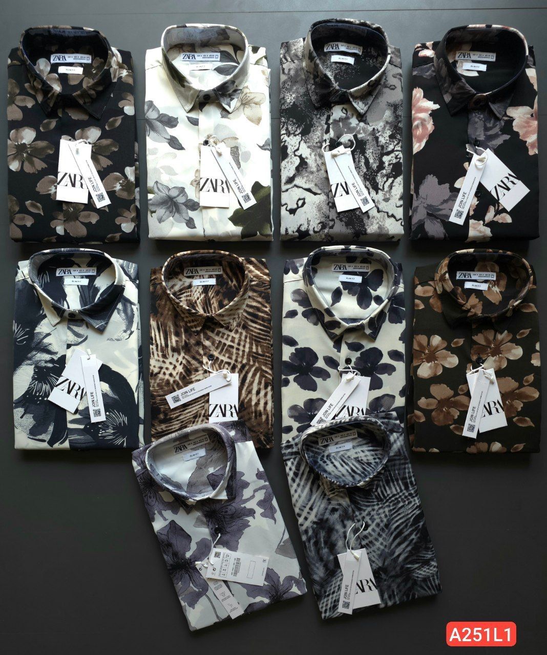 Zara Premium Quality Collar Neck Full Sleeve  Men's Shirt - 33 Pc