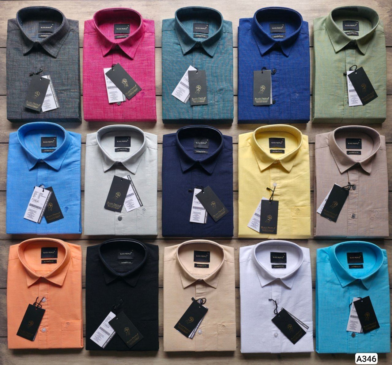 Black People Premium Quality Linen Plain Collar Neck Full Sleeve Men's Shirt -