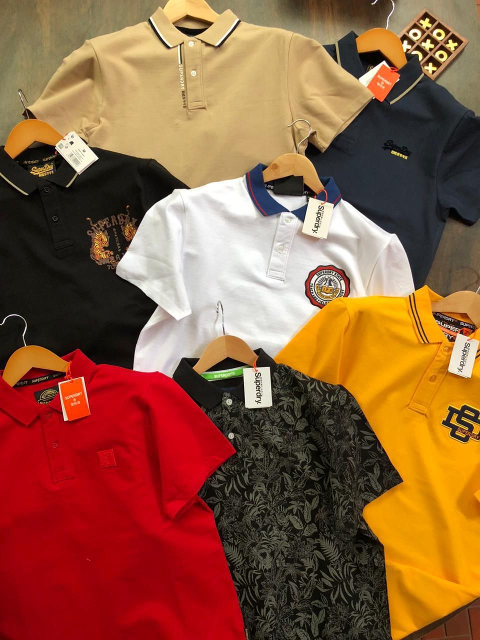 ​Superdry Premium Quality Collar Neck Half Sleeve Men's T-shirt - 60 Pc