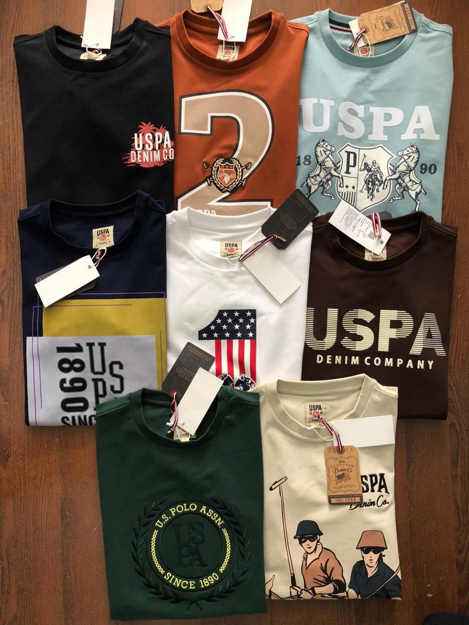 Us Polo Premium Quality Cotton Crew Neck Half Sleeve Men's T-shirt - 60 Pc