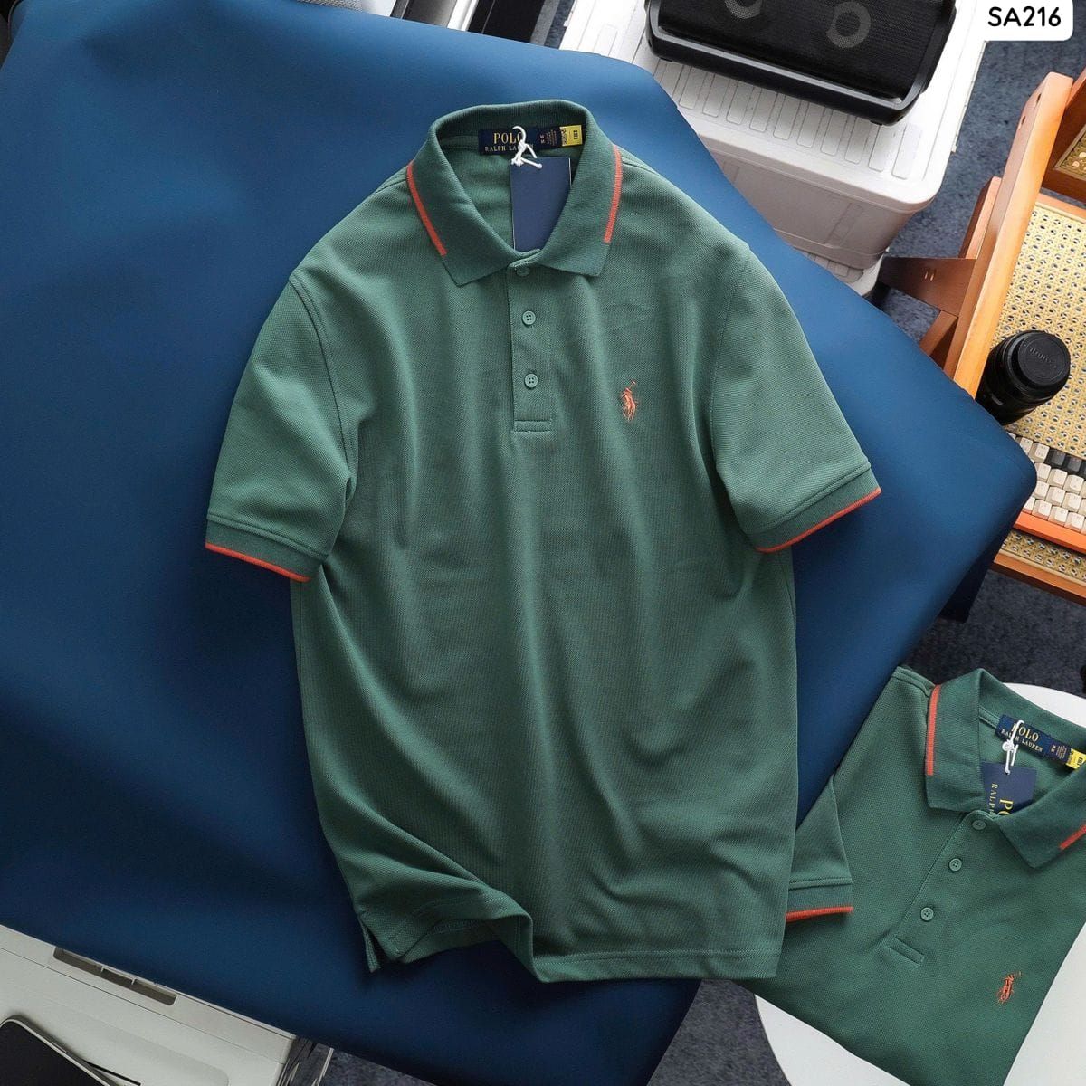 Ralph lauren Premium Quality Cotton Collar Neck Half Sleeve Men's T-shirt - 56 Pc