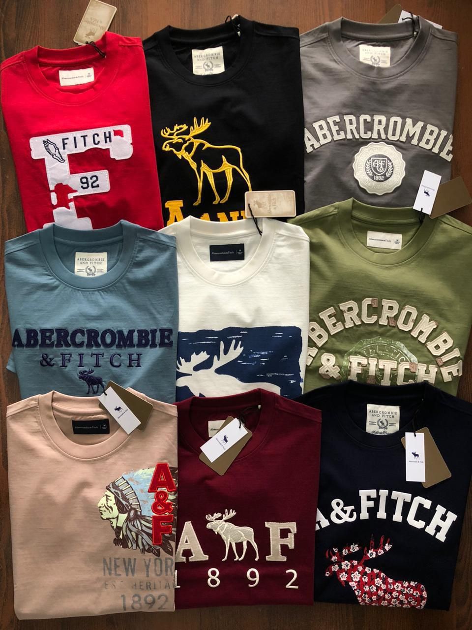 A&amp;F Premium Quality Crew Neck Half Sleeve Men's T-shirts - 74 Pc