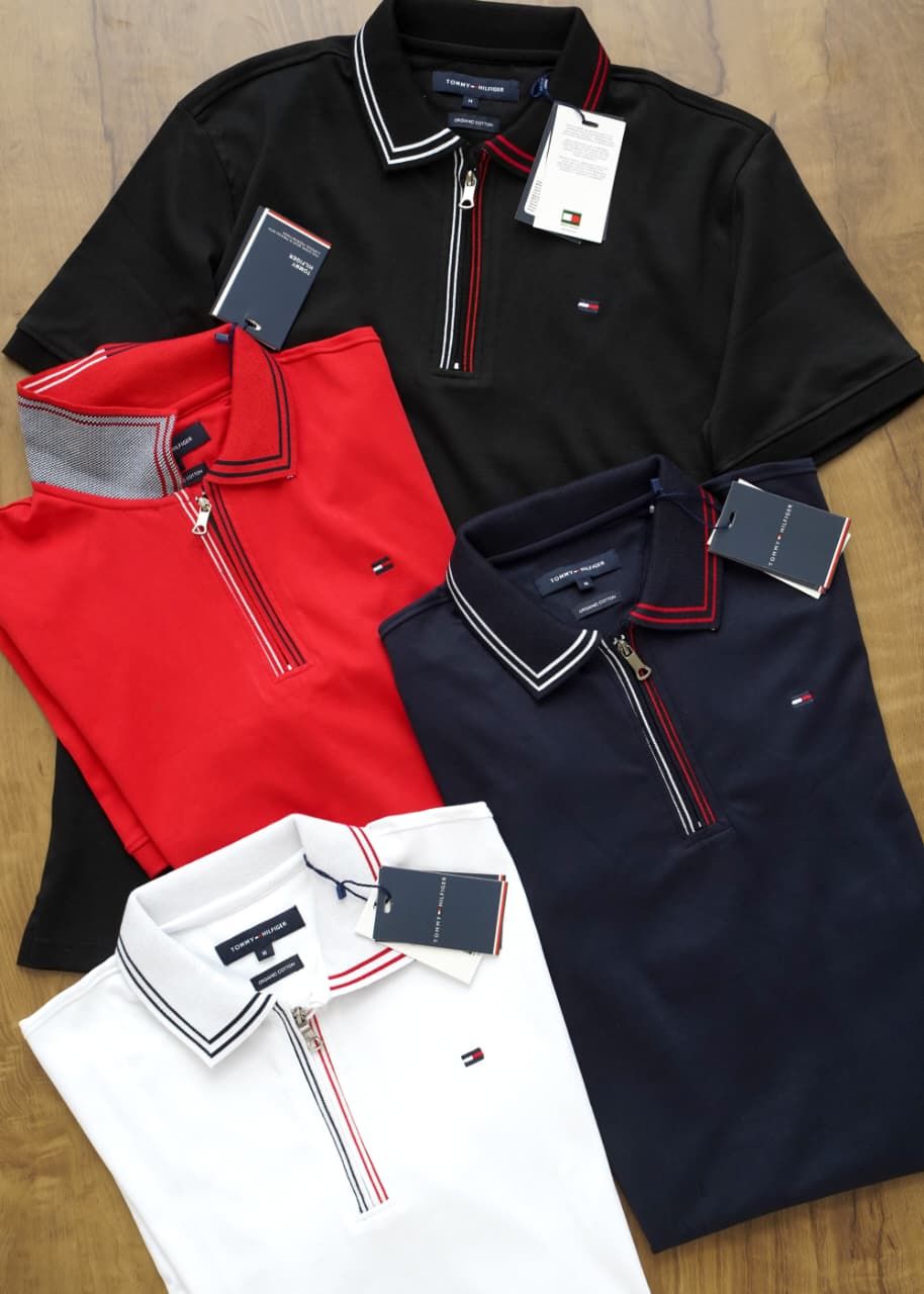 ​Tommy Hilfiger Premium Quality Collar Neck Half Sleeve Men's Polo T-shirt - 33 Pc