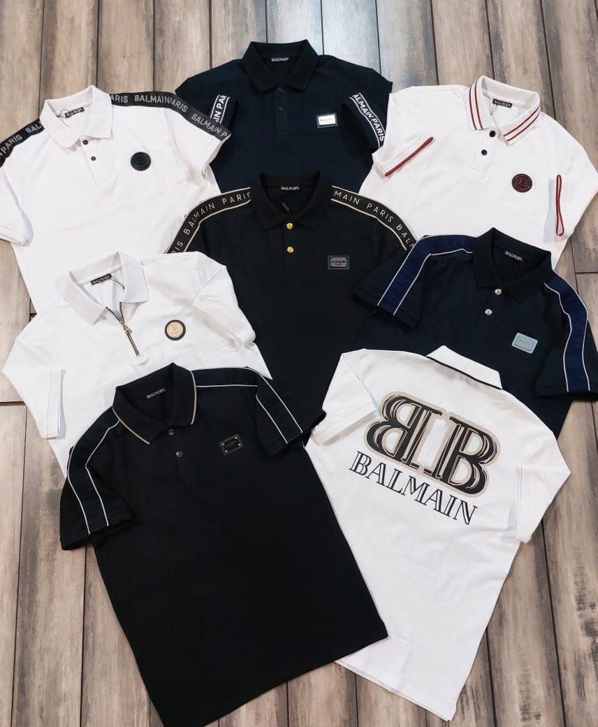 Balmain Premium Quality Collar Neck Half Sleeve Men's Polo T-Shirt - 60 Pc