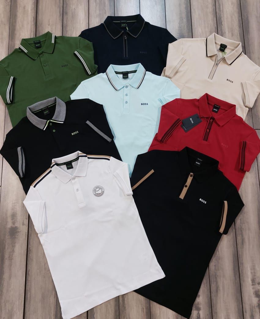 Boss Premium Quality Collar Neck Half Sleeve Men's T-Shirt - 68 Pc