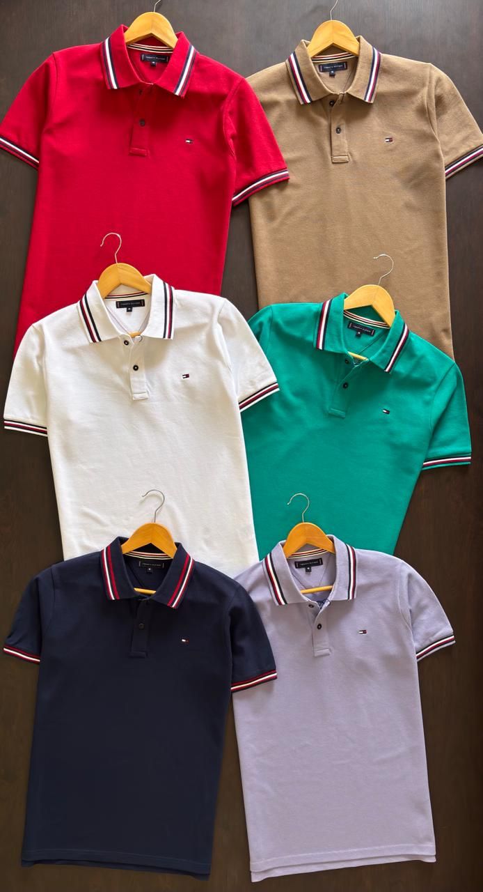 Tommy Hilfiger Premium Quality Collar Neck Half Sleeve Men's Shirt - 52 Pc