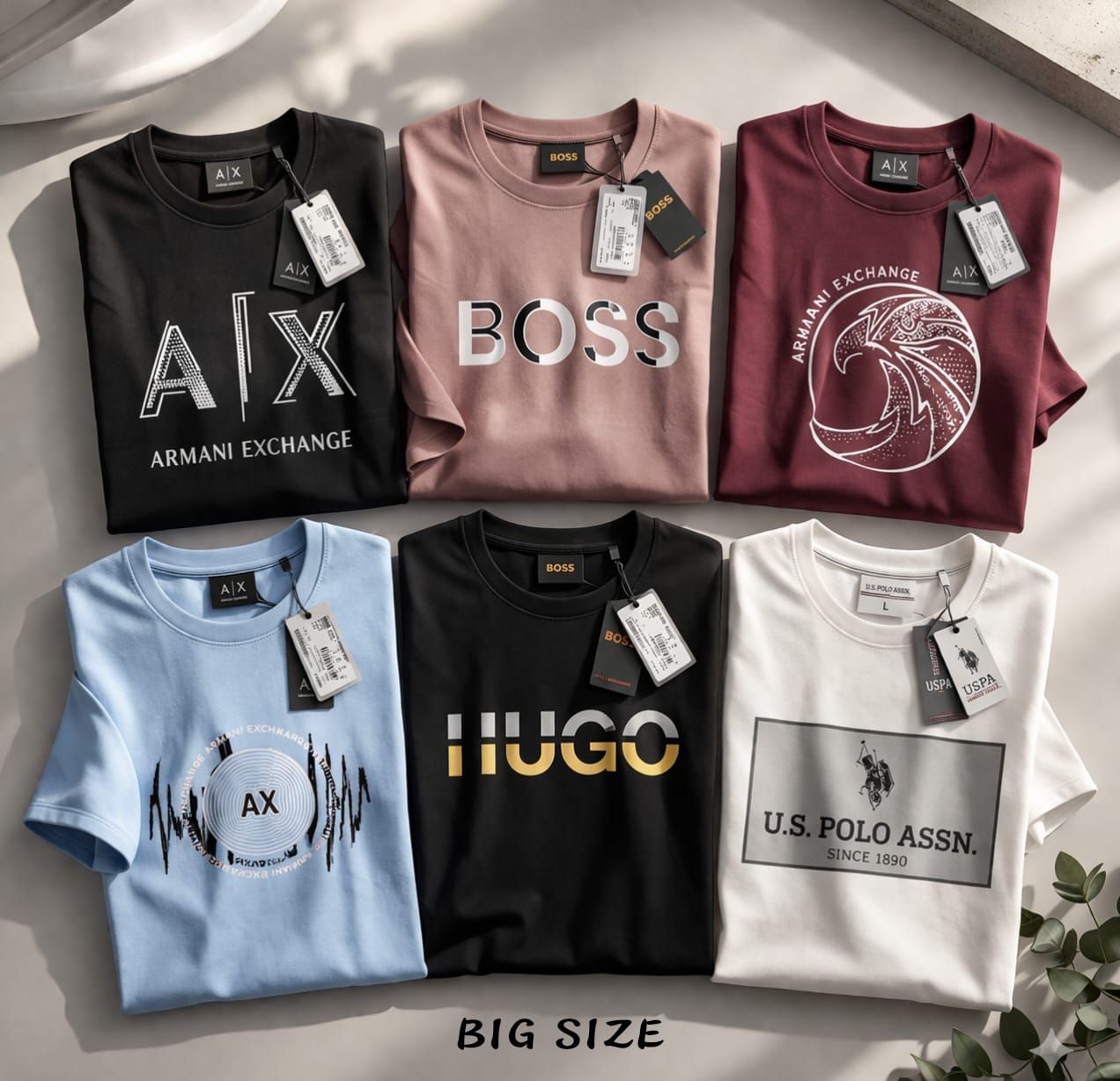 3 Brand Combo ( Big Size ) Round Neck Half Sleeve Men's T-shirt - 37 Pc