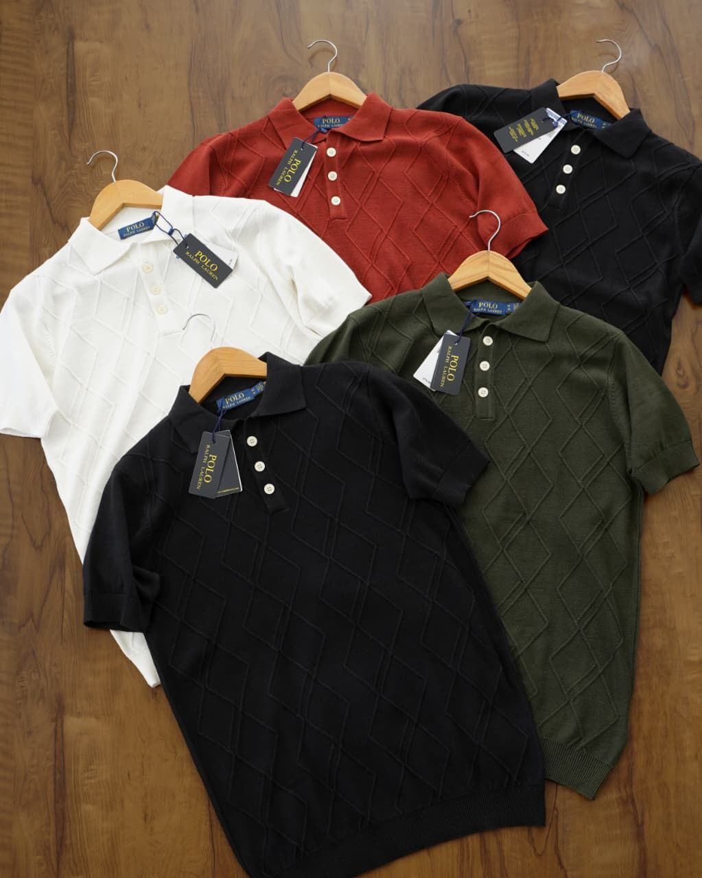 ​Ralph Lauren Premium Quality Cotton Collar Neck Half Sleeve Men's T-shirt - 40 Pc