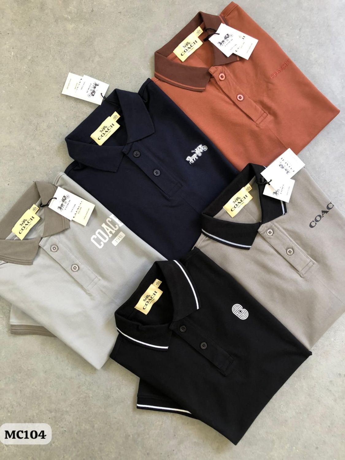 ​Coach Premium Quality Collar Neck Half Sleeve Men's T-shirt - 48 Pc