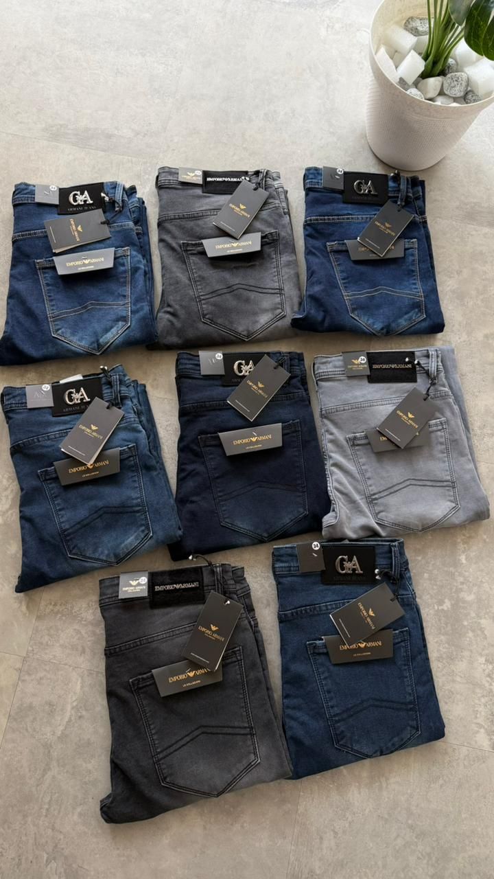 Armani Jeans Premium Quality Carrot Fit | Ankle Length Cotton Stretchable Men's Denim Jeans - 64 Pc