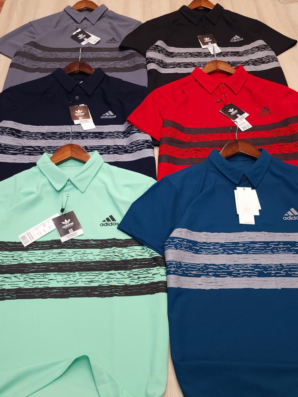 Adidas ( Big Size ) Premium Quality Collar Neck Half Sleeve Men's T-shirt - 40 Pc