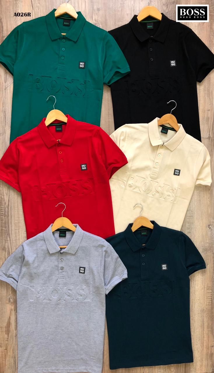 Hugo Boss Premium Quality Collar Neck Half Sleeve Men's T-shirt - 52 Pc