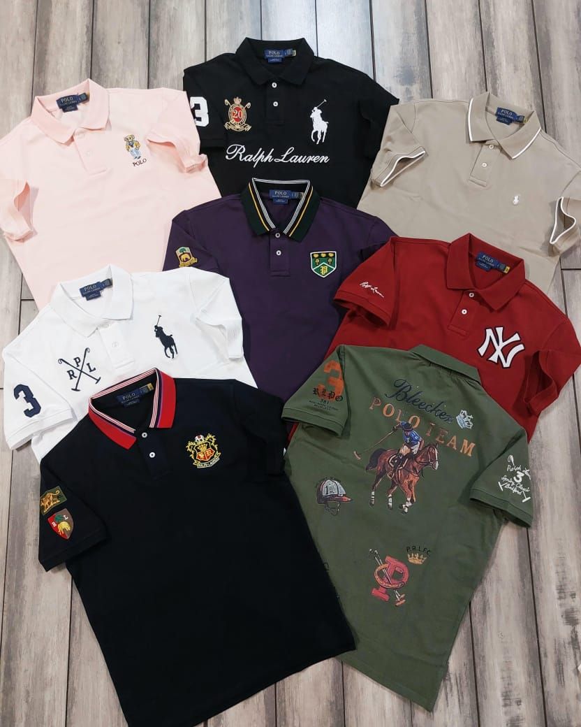 Ralph Lauren Premium Quality Collar Neck Half Sleeve Men's T-shirt - 60 Pc