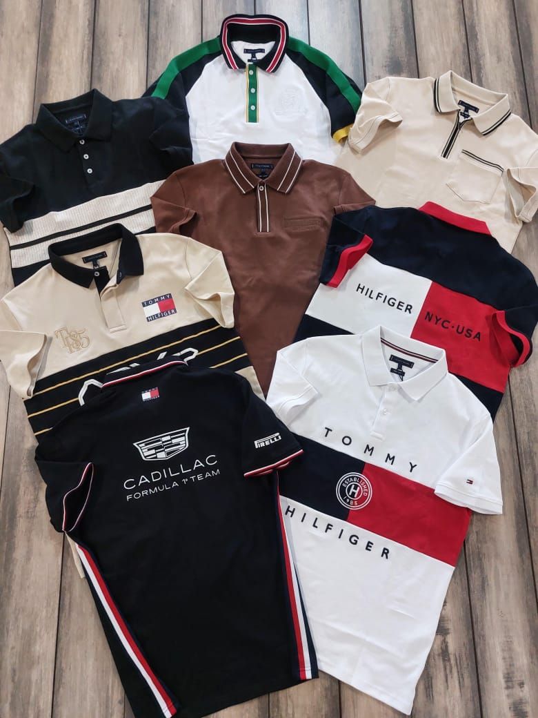 Tommy Premium Quality Collar Neck Half Sleeve Men's T-Shirt - 68 Pc