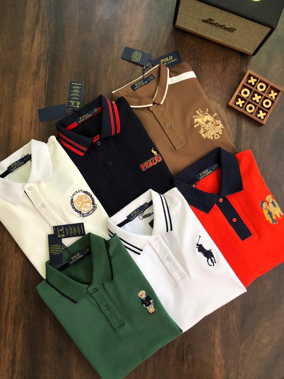 Ralph Lauren Premium Quality Cotton Collar Neck Half Sleeve Men's T-shirt - 52 Pc