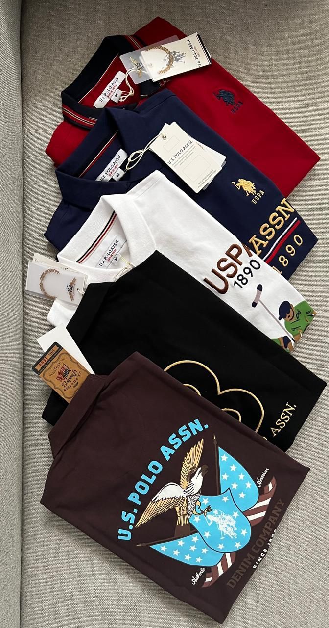 Us Polo Assn. Premium Quality Collar Neck Half Sleeve Men's T-shirt - 37 Pc