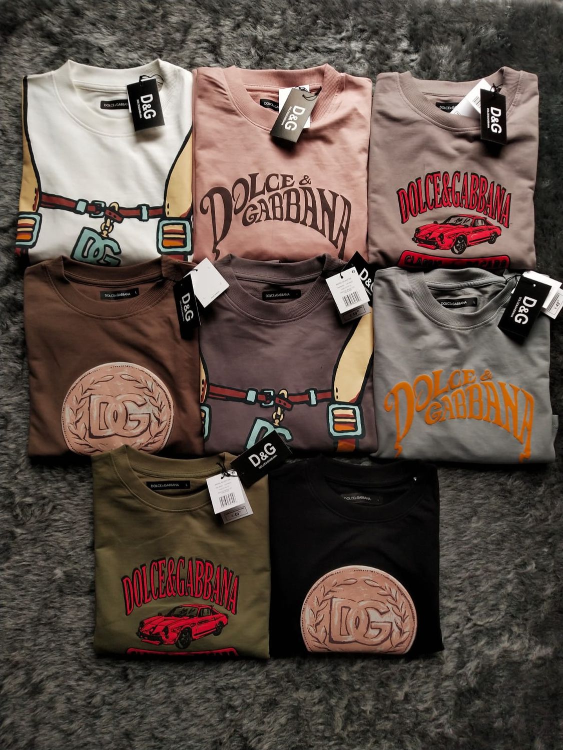 Dolce &amp; Gabbana Premium Quality Pure Cotton Oversize Drop-shoulder Round Neck Half Sleeve Men's T-shirt - 36 Pc