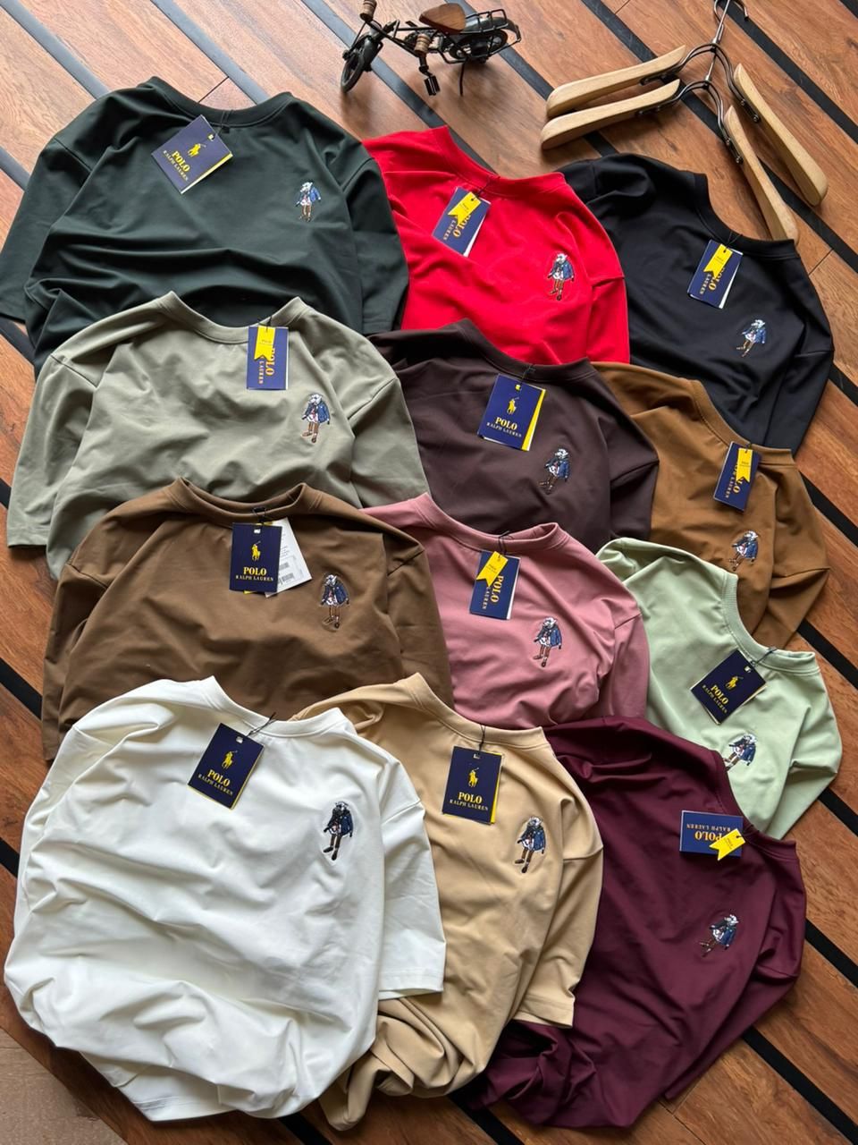 Ralph Lauren Premium Quality Drop Shoulder Round Neck Half Sleeve Men's T-shirt - 48 Pc