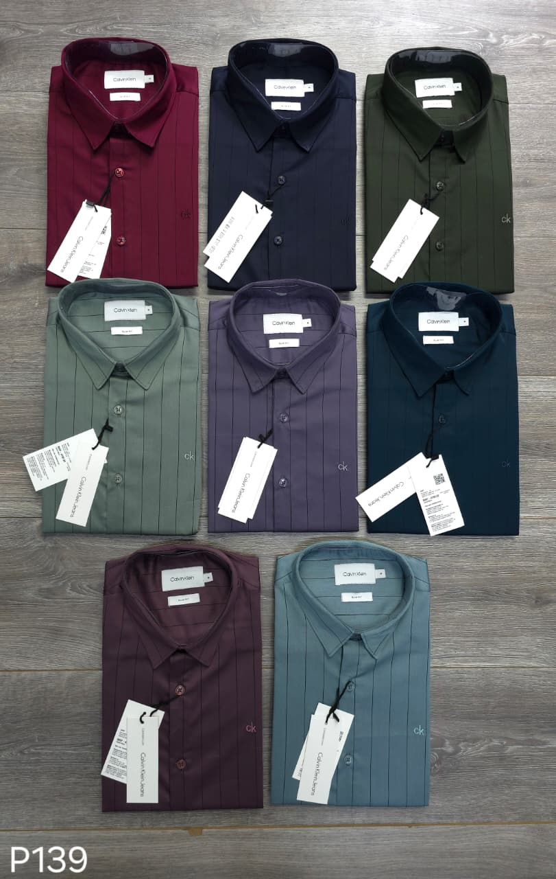 Calvin Klein Premium Quality Collar Neck Full Sleeve Men's Shirt - 33 Pc