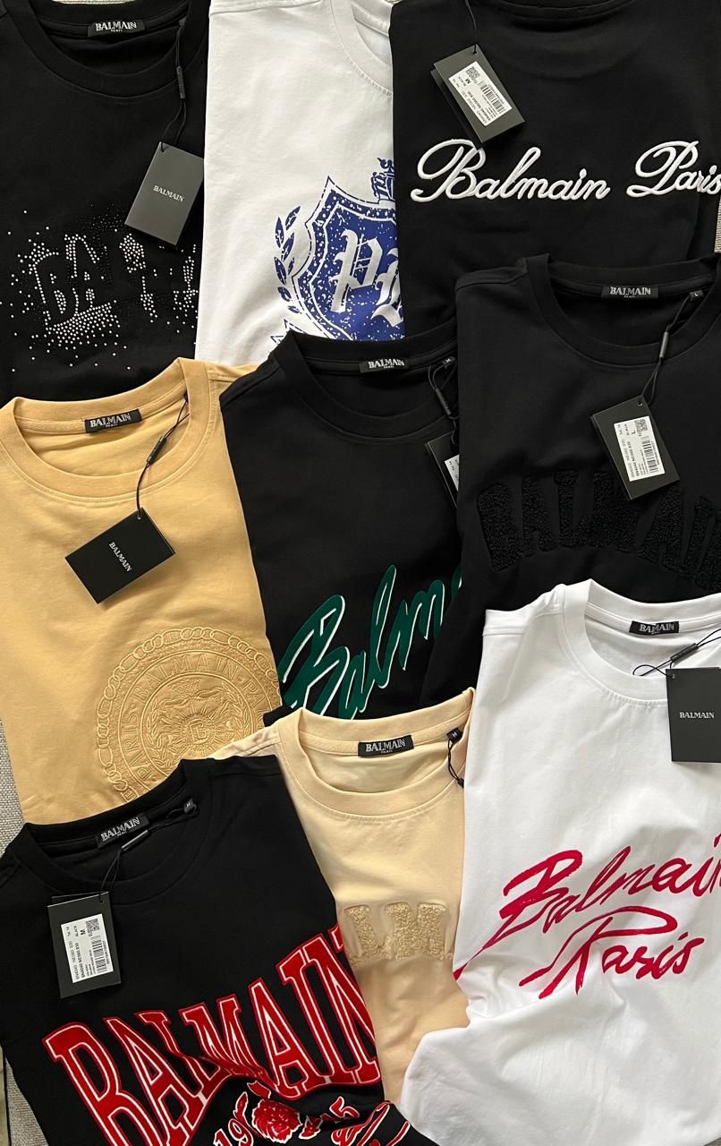 ​Balmain Premium Quality Lycra Round Neck Half Sleeve Men's T-shirt - 75 Pc