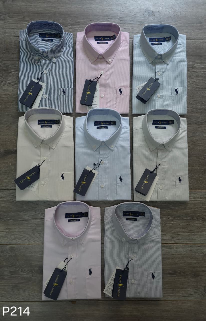 Ralph Lauren Premium Quality Oxford Cotton Collar Neck Full Sleeve Men's Shirt - 38 Pc
