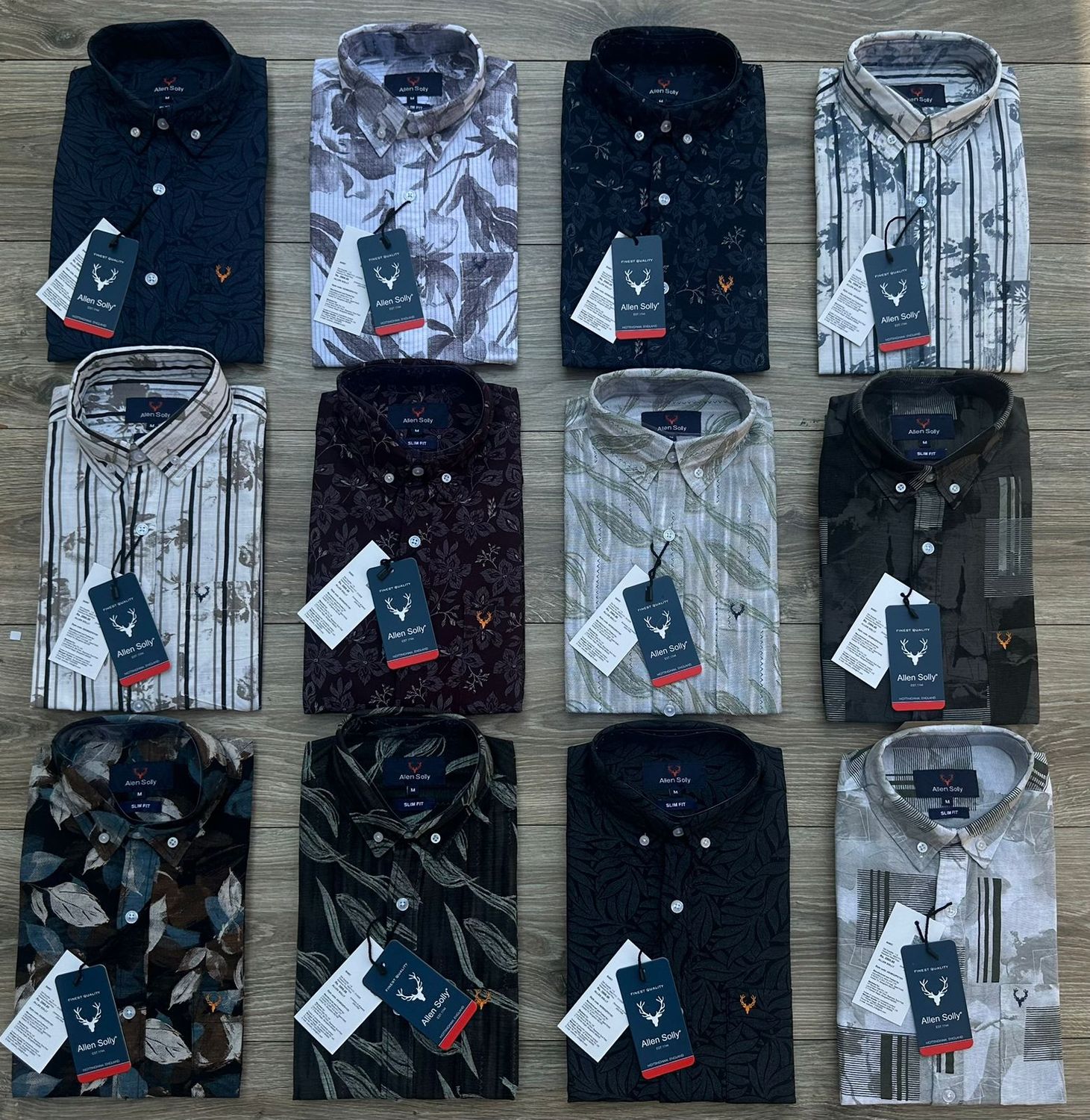 Allen Solly Premium Quality Oxford Cotton Printed Collar Neck Full Sleeve Men's Shirt - 60 Pc