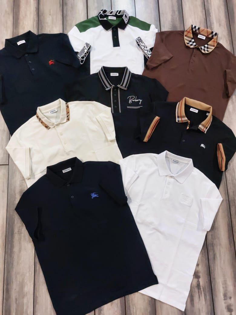 Burberry Premium Quality Collar Neck Half Sleeve Men's T-Shirt - 60 Pc