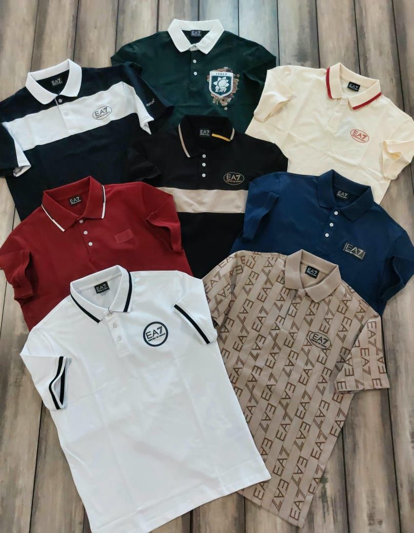 Emporio Armani Premium Quality Collar Neck Half Sleeve Men's T-shirt - 60 Pc