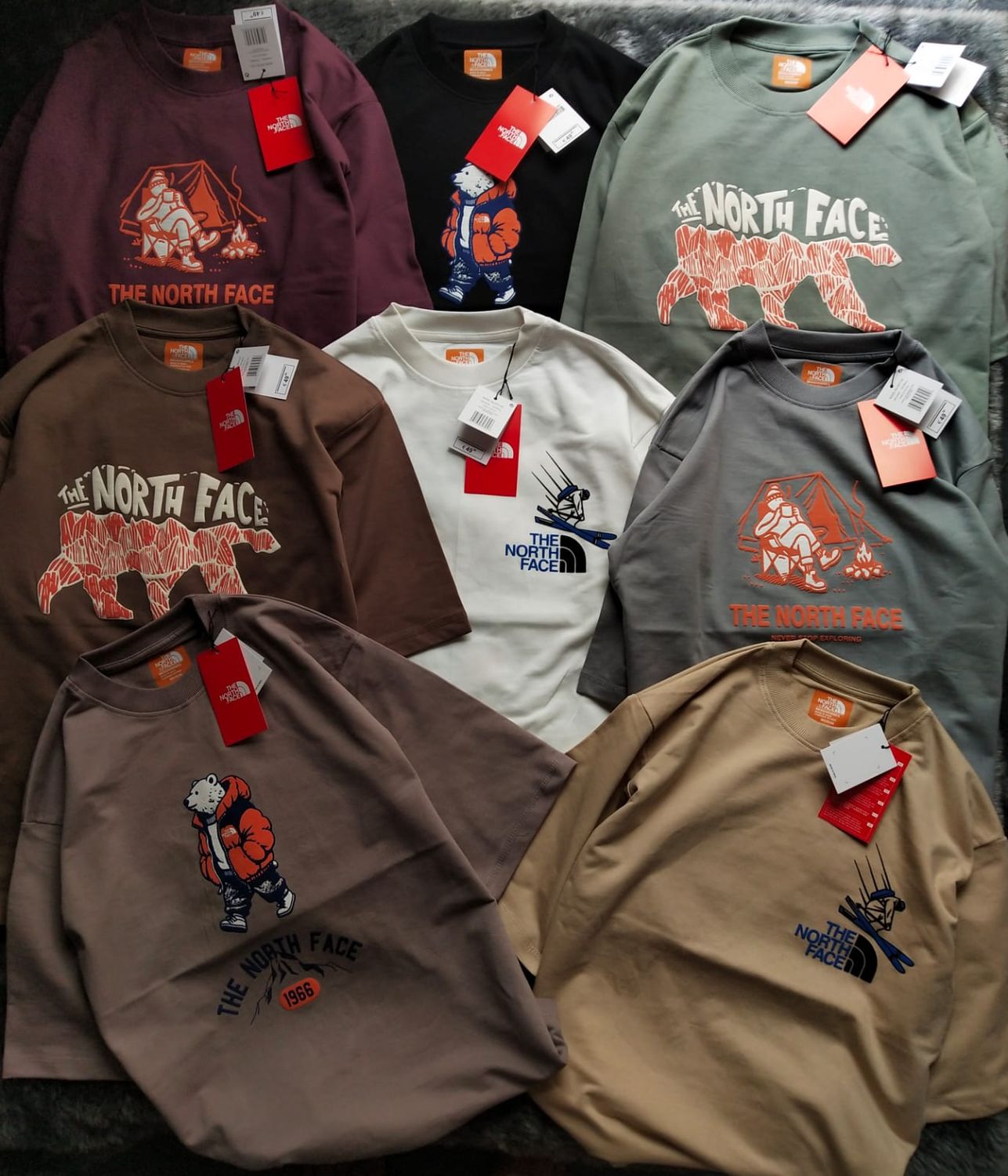 The North Face Premium Quality Pure Cotton Oversized Drop-shoulder Round Neck Half Sleeve Men's T-shirt - 52 Pc