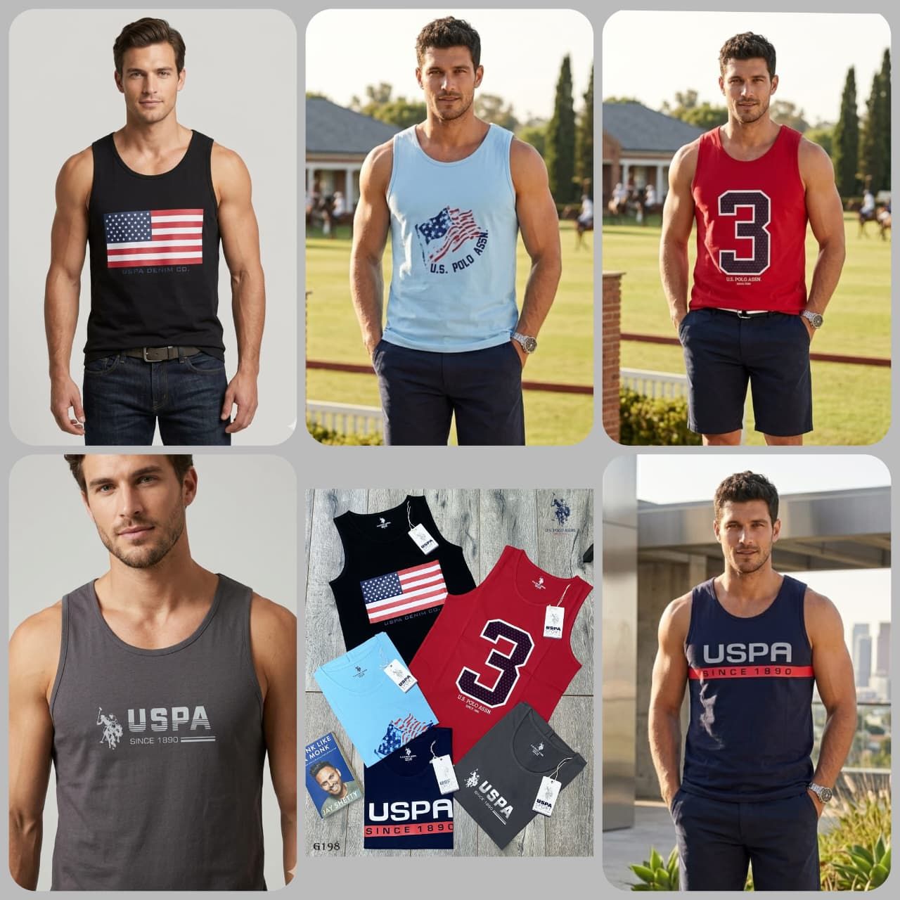 Us Polo Premium Quality Cotton Men's Sleeveless T-Shirt - 60 Pc