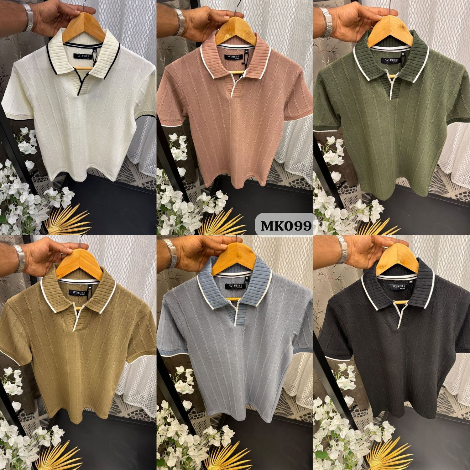 Weir8 Premium Quality Collar Neck Half Sleeve Men's T-shirt - 52 Pc