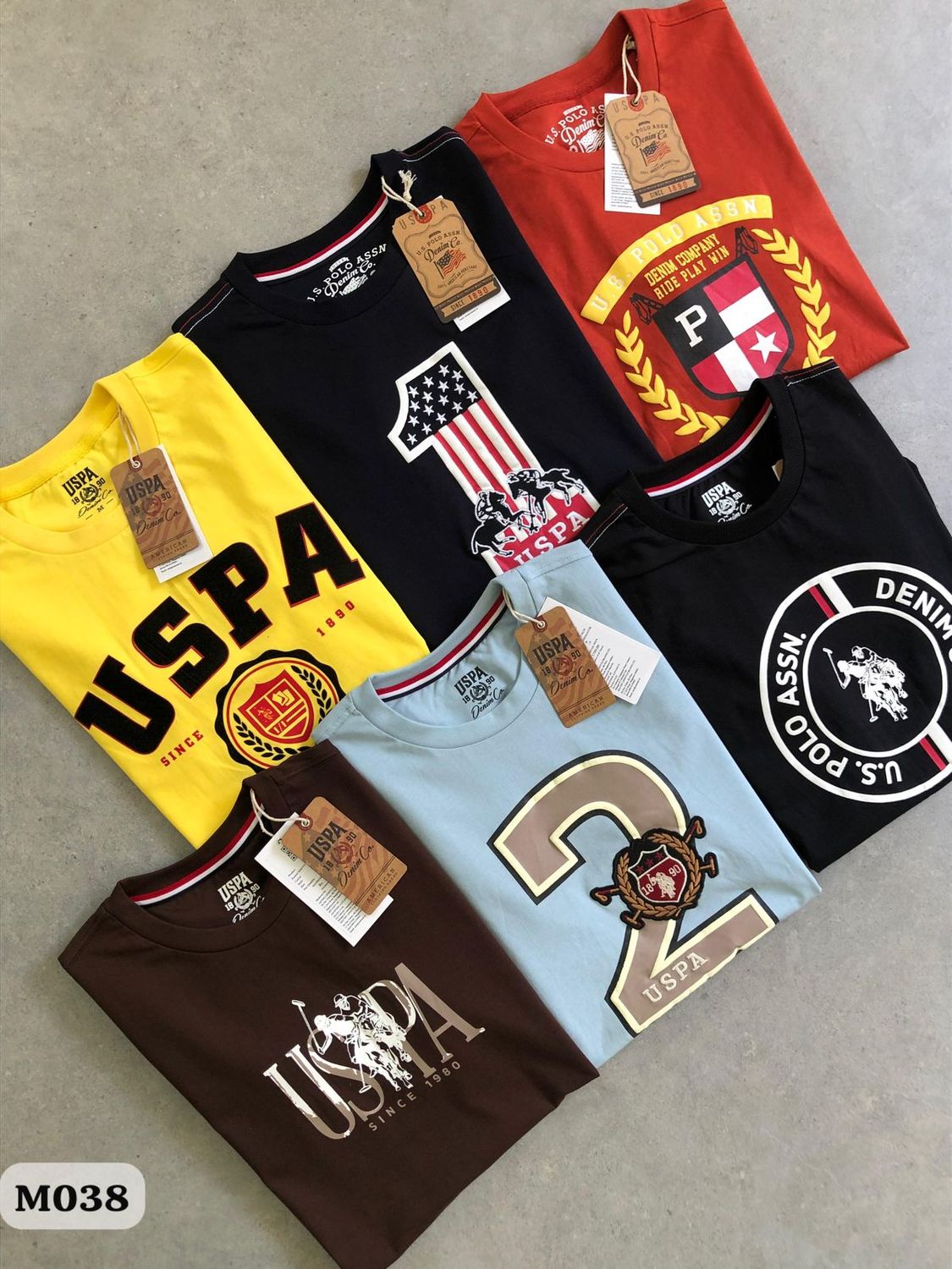 Us Polo Premium Quality Cotton Crew Neck Half Sleeve Men's T-Shirt - 44 Pc