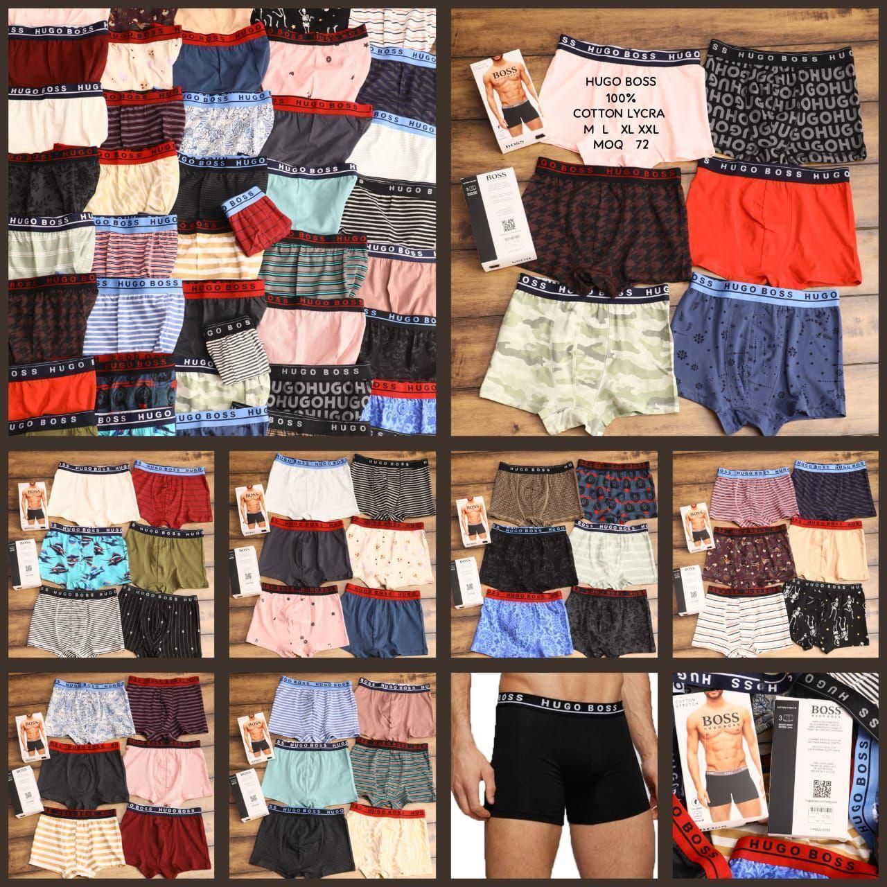 Hugo Boss Premium Quality Stretchable Lycra Cotton Men's Trunks - 72 Pc