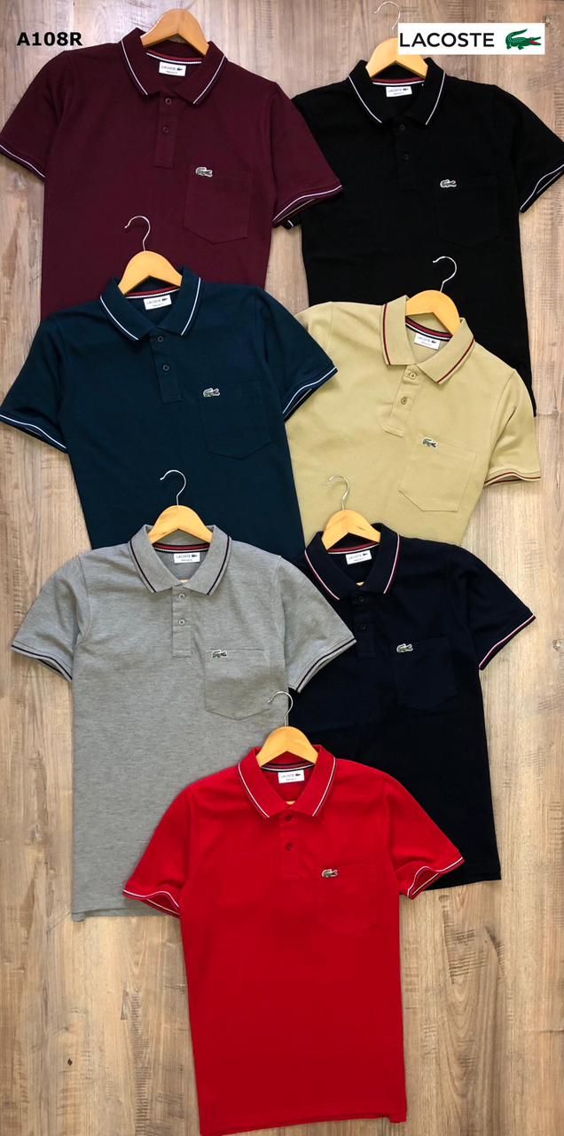 Men's Branded Premium Quality Collar Neck Half Sleeve Men's T-shirt - 64 Pc