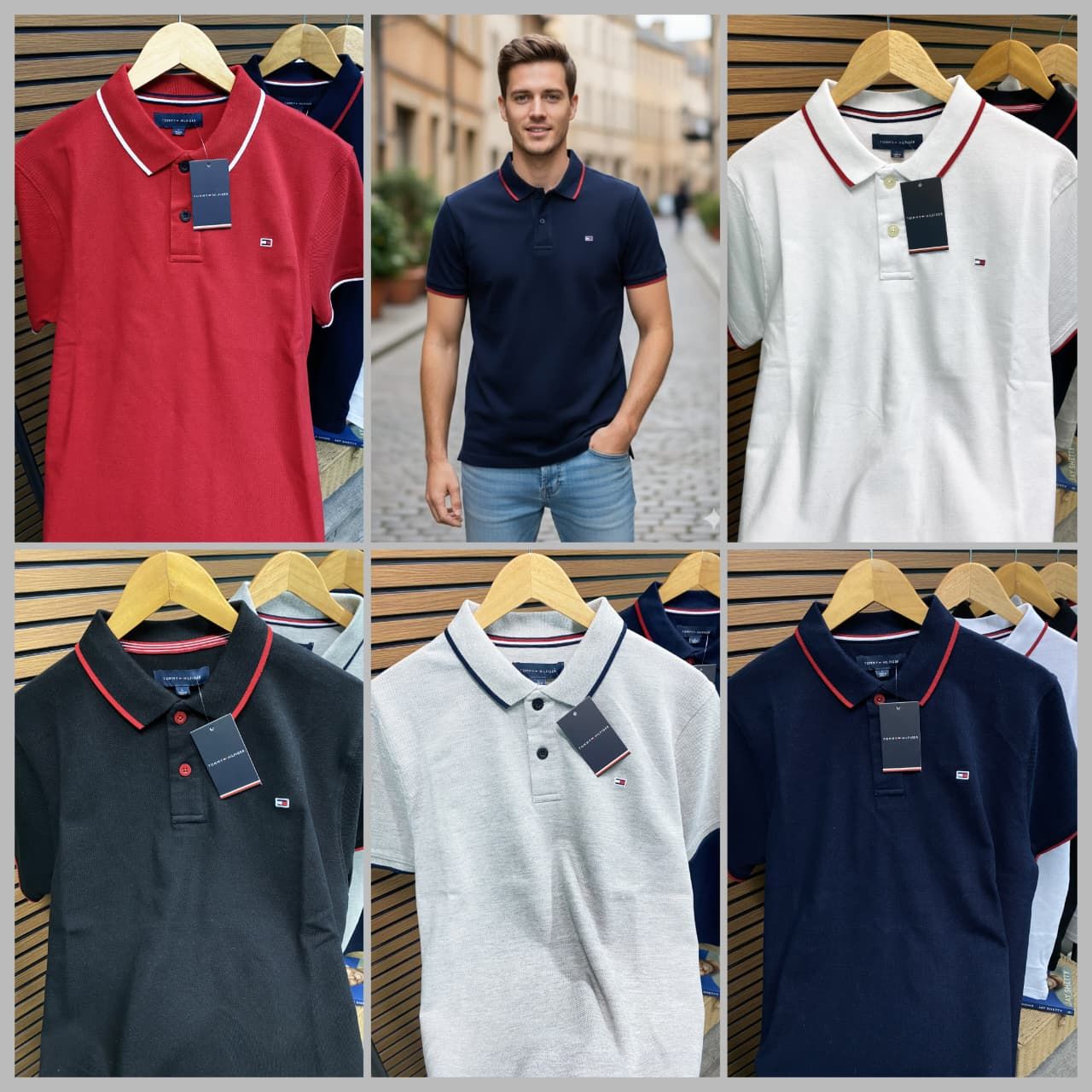 Tommy Premium Quality Cotton Collar Neck Half Sleeve Men's T-shirt - 32 Pc