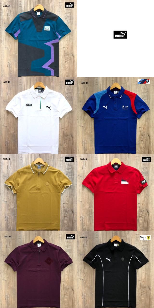 Puma Premium Quality Cotton Lycra Collar Neck Half Sleeve Men's T-shirt - 53 Pc