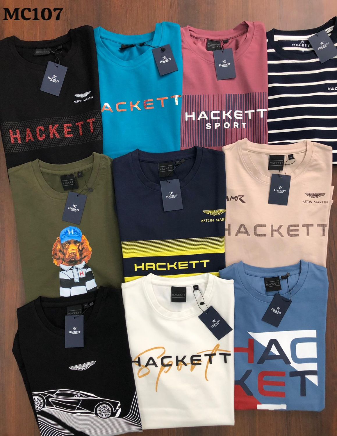 Hackett Premium Quality Cotton Crew Neck Half Sleeve Men's T-shirt - 44 Pc