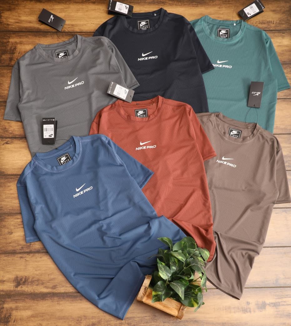 Nike Pro Premium Quality Dry-Fit Fourway Lycra Round Neck Half Sleeve Men's T-shirt - 52 Pc
